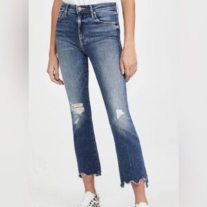MOTHER The Insider Crop Step Chew Jeans 25